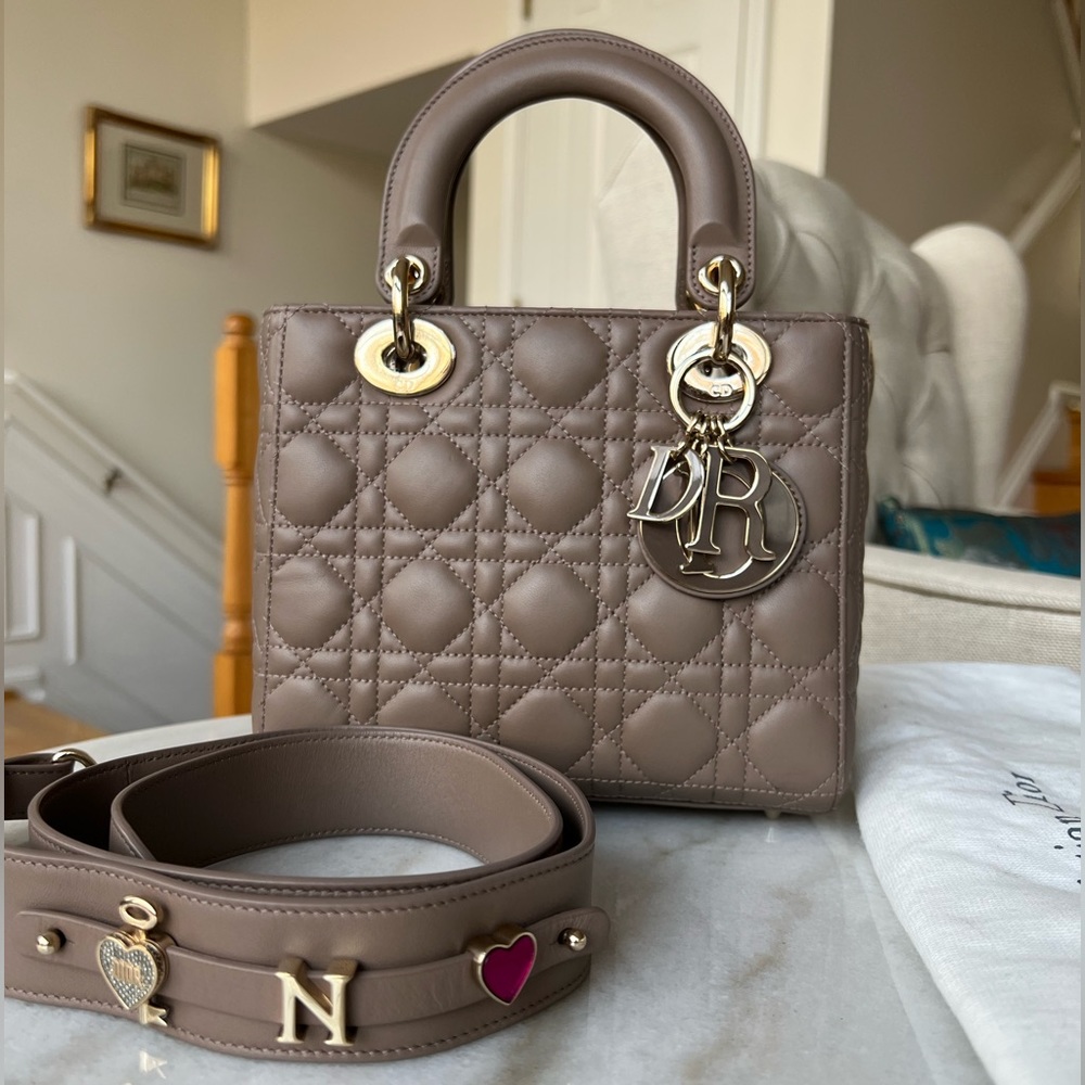 Authentic Lady Dior My ABC, small etoupe color